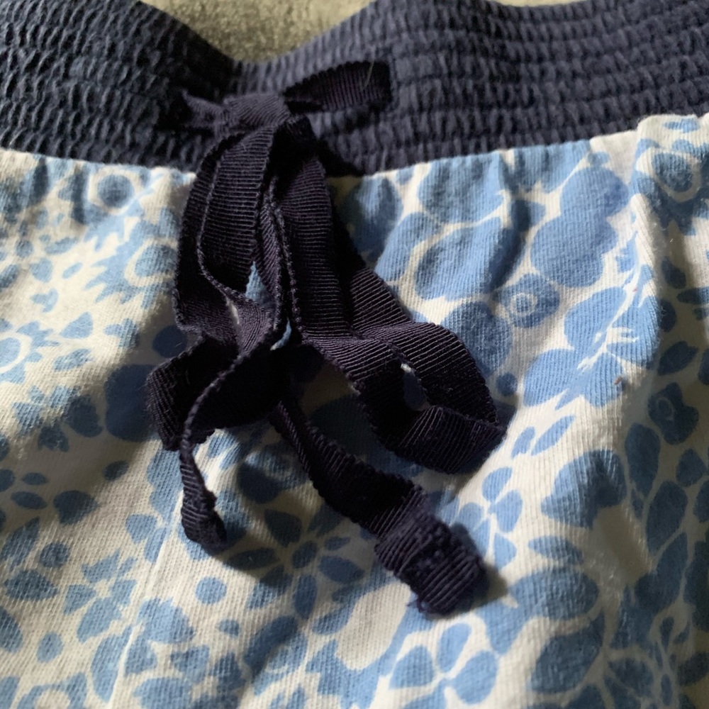 Flower Print Drawstring Pajama Shorts - Picture 2 of 3